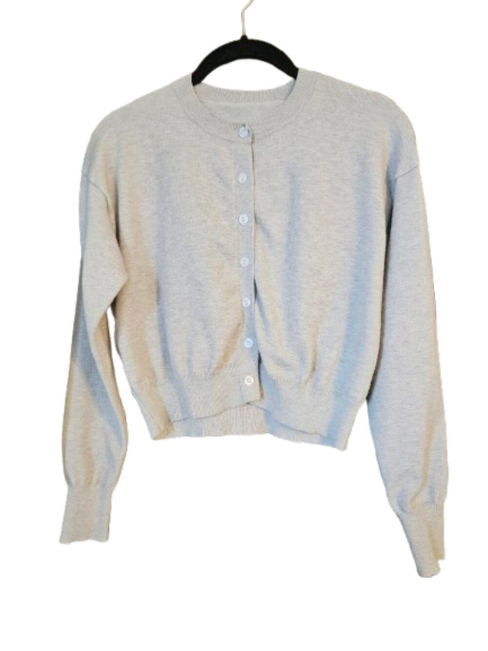 Gray Crop Button Down Sweater Cardigan- Size MEDIUM